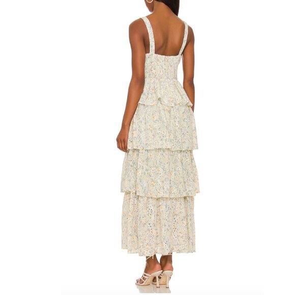 ASTR Midsummer Floral Tiered Maxi Dress Ruffle Boho Romantic Size L‎ NEW - Picture 12 of 12